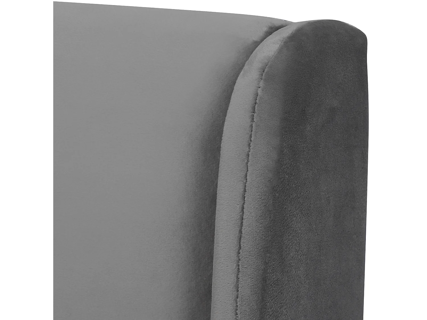 Lit rembourré 140 x 190 cm - Coffre hydraulique - En velours, design binaural classique et contemporain - Gris - Sans matelas