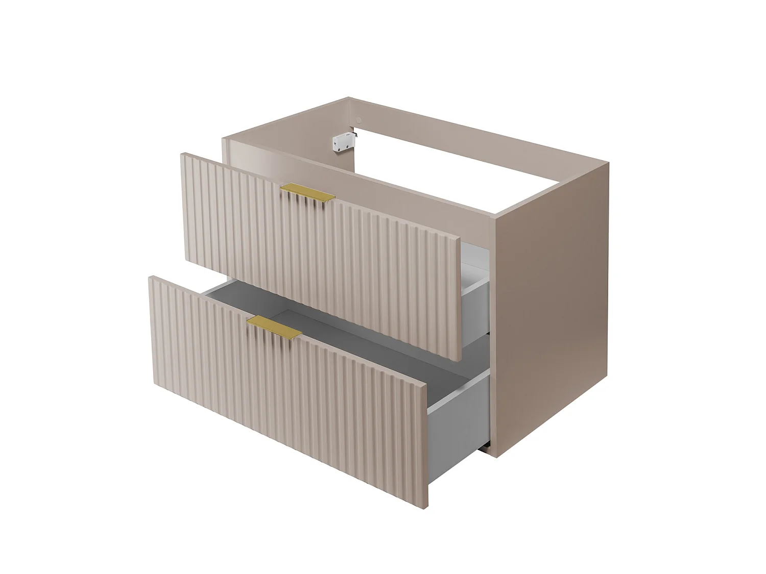 Conjunto de muebles de baño con cesto para la ropa, Cachemir / Tiradores Dorados, 140 x 57 x 46 cm