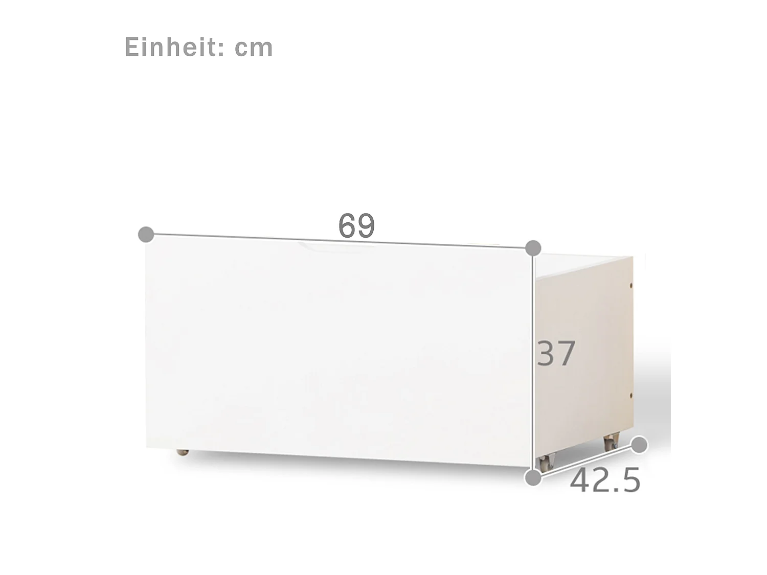 Lit enfants - Lit mi-hauteur 90 x 200 cm - En Bois massif de pin - Tiroirs intégrés, Barrière anti-chute - Sans matelas - Blanc