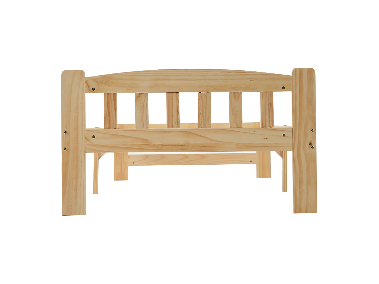 Lit Adulte 90 x 200 cm - Lit Simple Futon En Bois Massif (Pin) - 15 Lattes, Pied Central Et Socle, Sans Matelas - Design Classique - Naturel