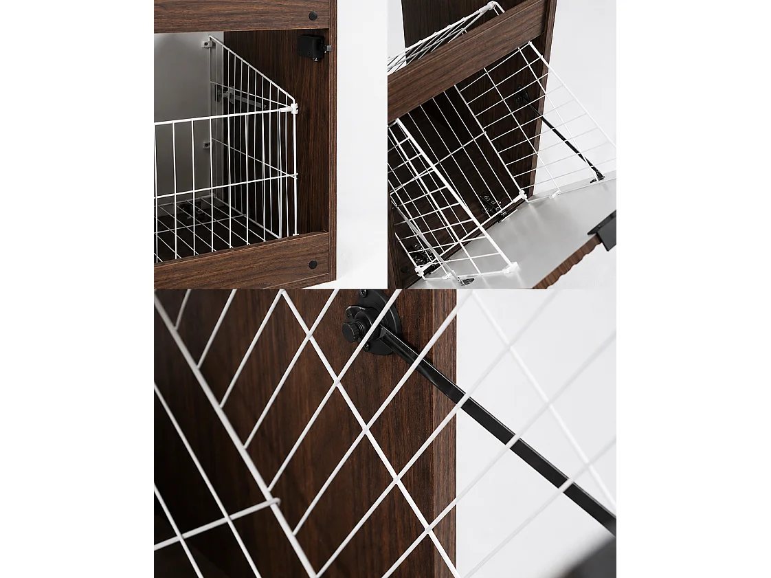 Meuble sous vasque suspendu avec panier à linge, chêne Craft, poignées dorées, 160 x 46 x 57 cm