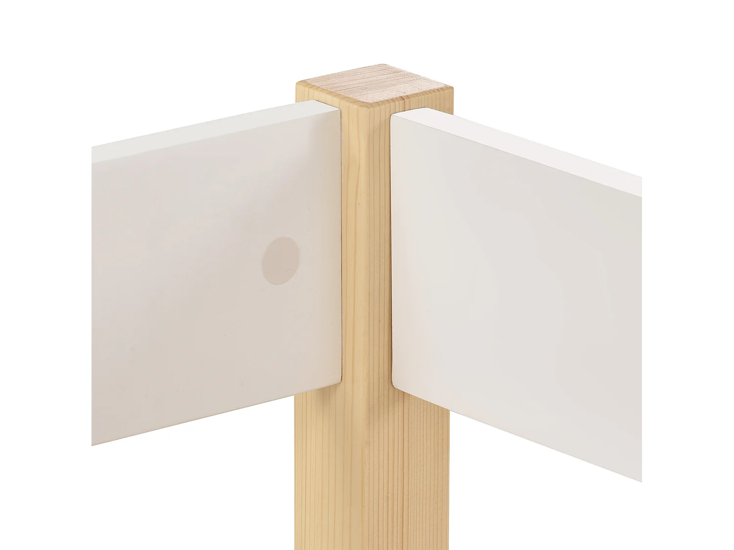 Lit Enfants 90 x 190 cm - Lit Mi-Hauteur Avec Protection Anti-Chute Et Échelle - En Pin Massif+MDF - Sans Matelas - Blanc