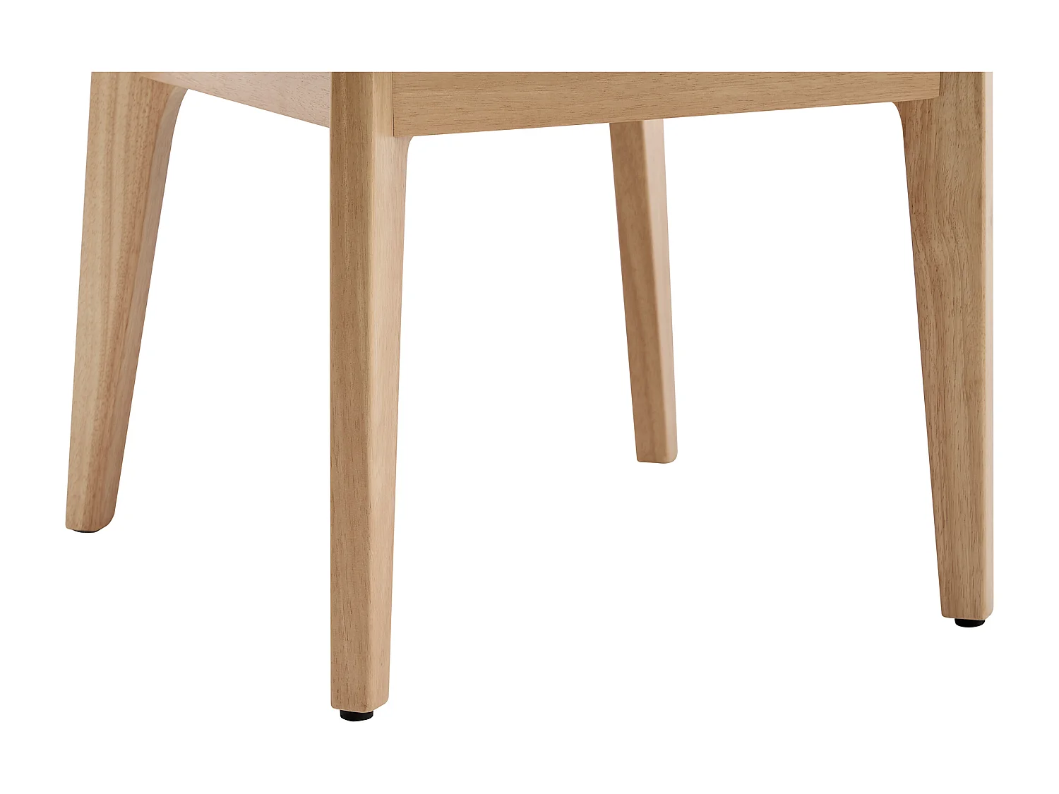 Lot de 6 chaises en tissu bouclette et bois d'hévéa - Crème - GABIEL