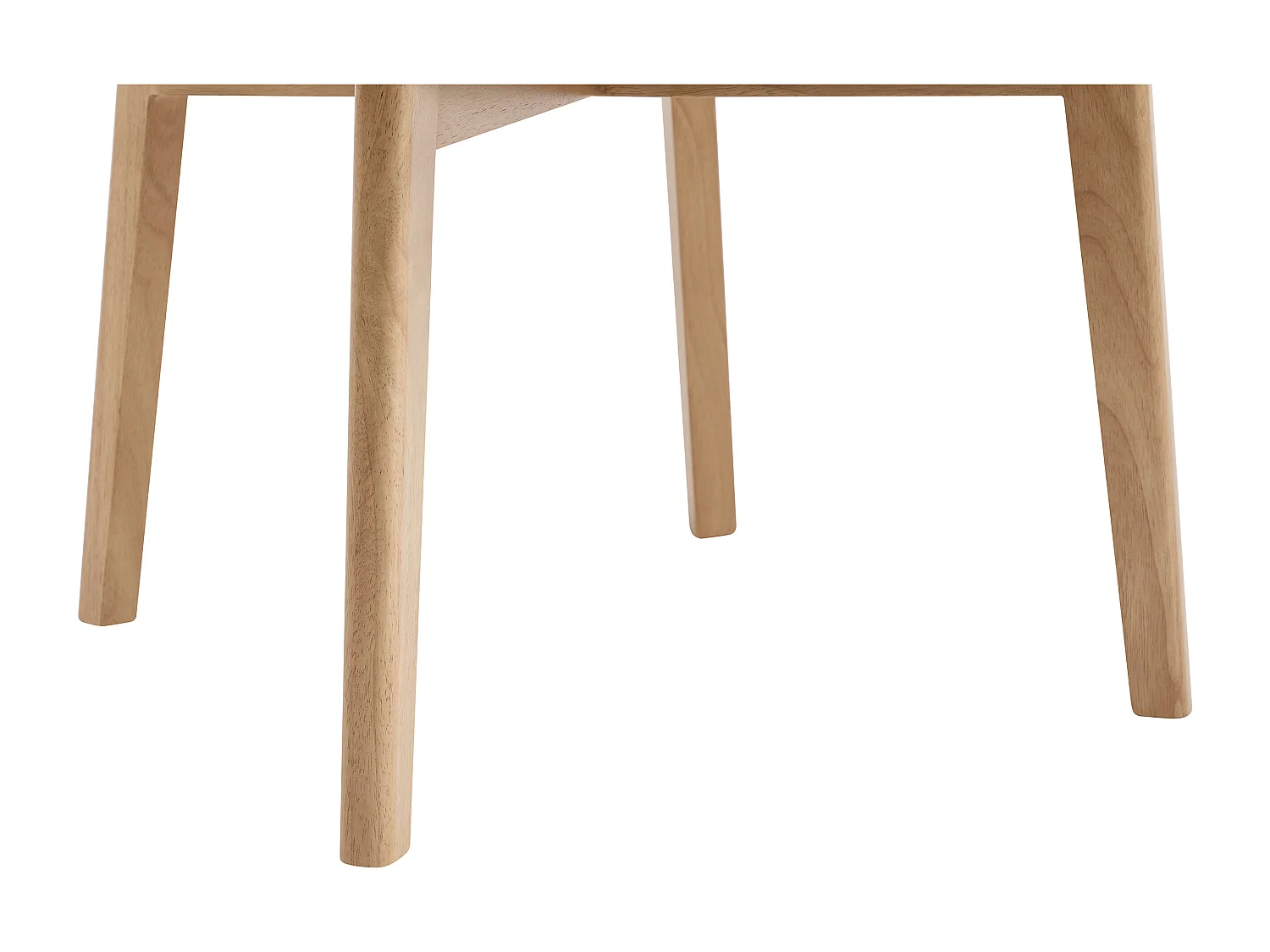 Lot de 6 chaises en tissu texturé et bois d’hévéa naturel clair - Terracotta - MARLENI