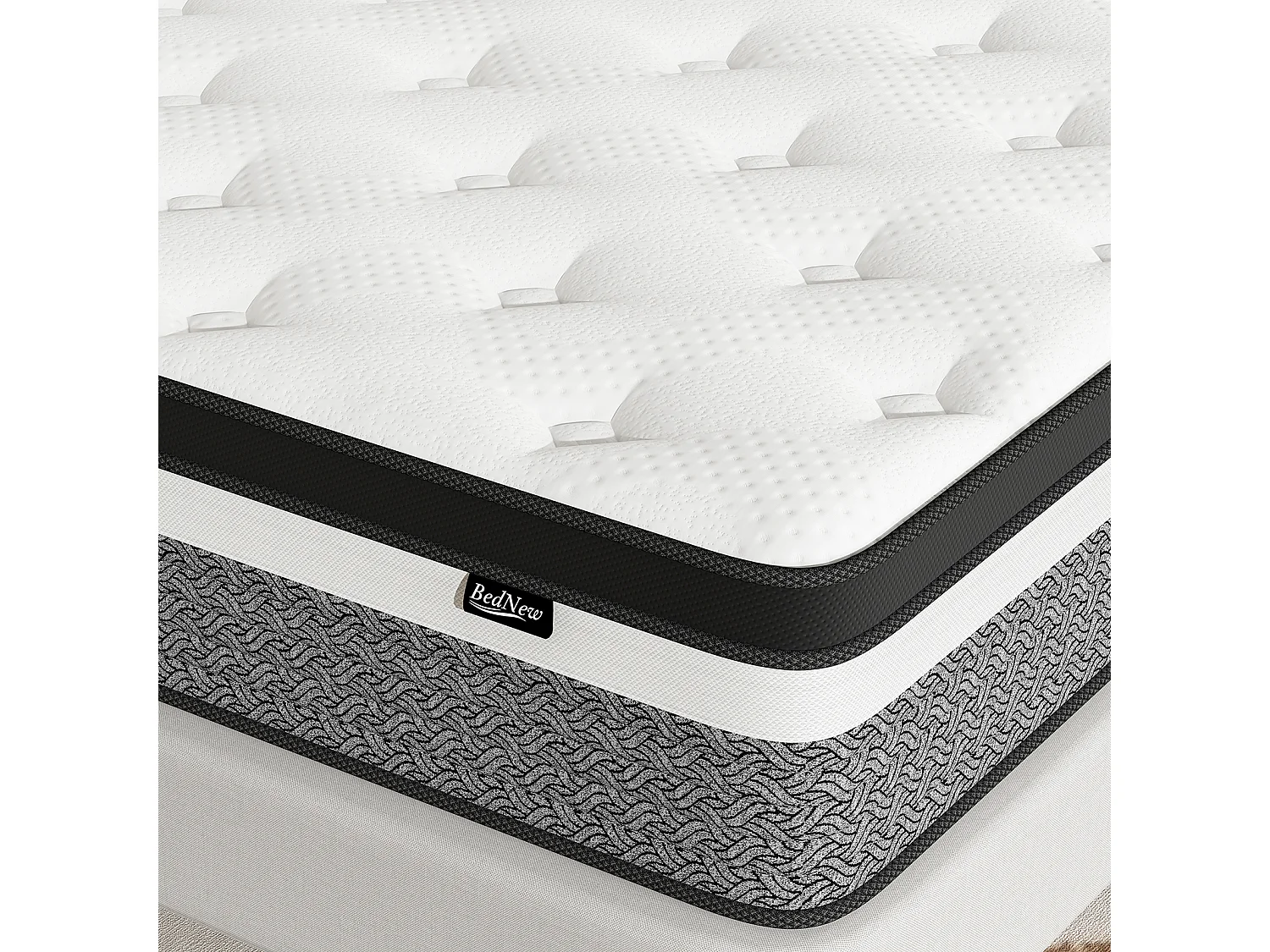 Matelas 140×200cm, Épaisseur 31cm, Matelas Ressorts, Matelas Mousse à Mémoire de Forme, Soutien Parfait, 7 Zones ergonomiques(140×200×31cm)