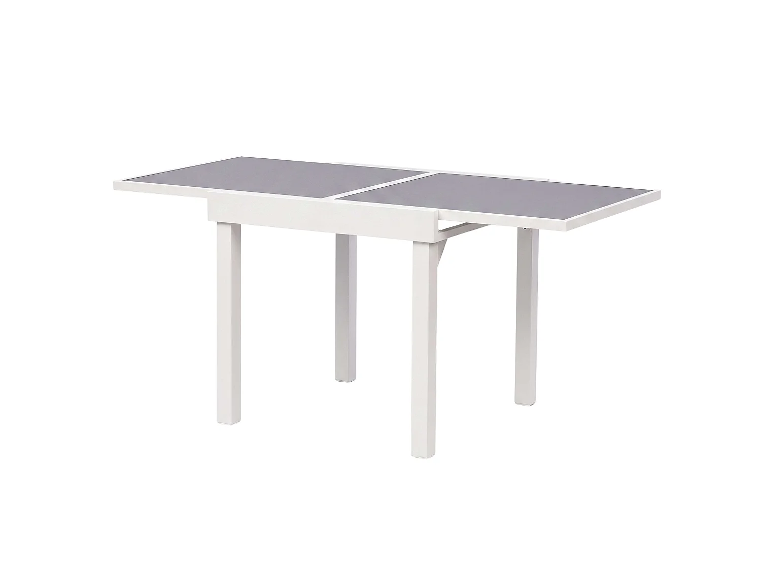 Mesa extensível para exterior, branca cristal, 90-180x90 cm