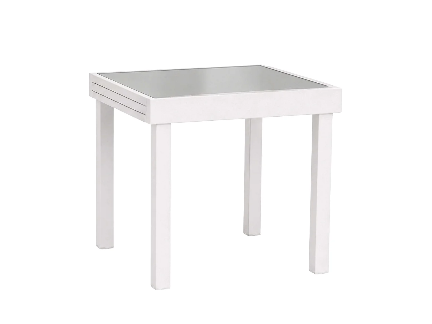 Mesa extensível para exterior, branca cristal, 90-180x90 cm