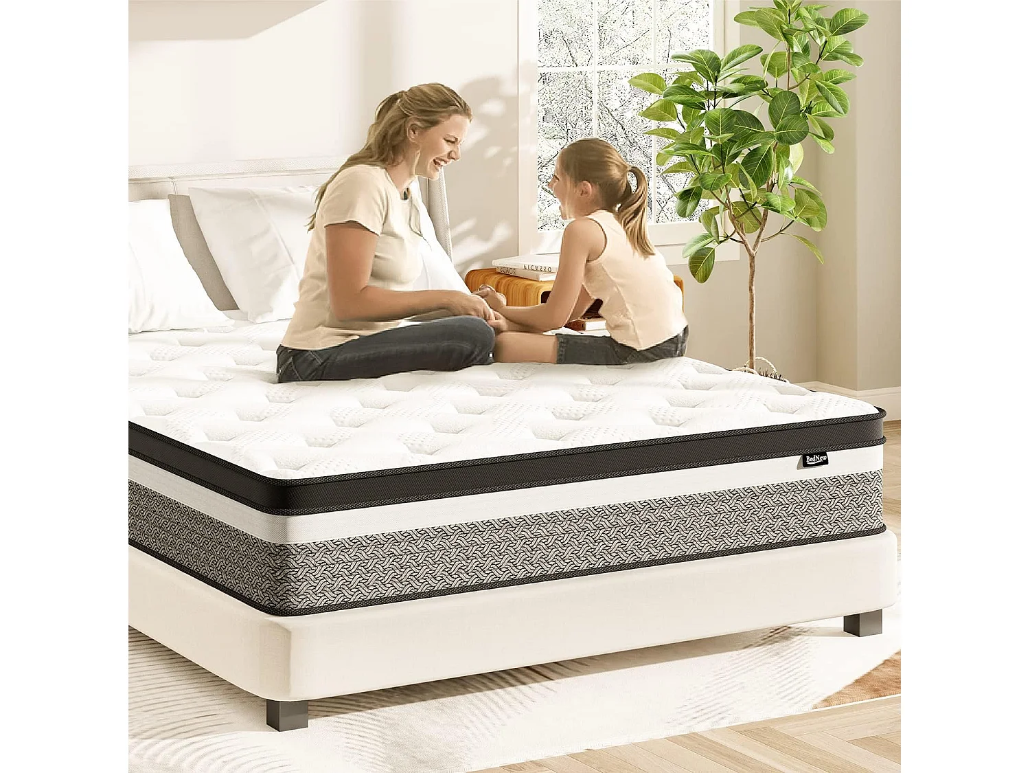 Matelas 90×200cm, Épaisseur 31cm, Matelas Ressorts, Matelas Mousse à Mémoire de Forme, Soutien Parfait, 7 Zones ergonomiques(90×200×31cm)