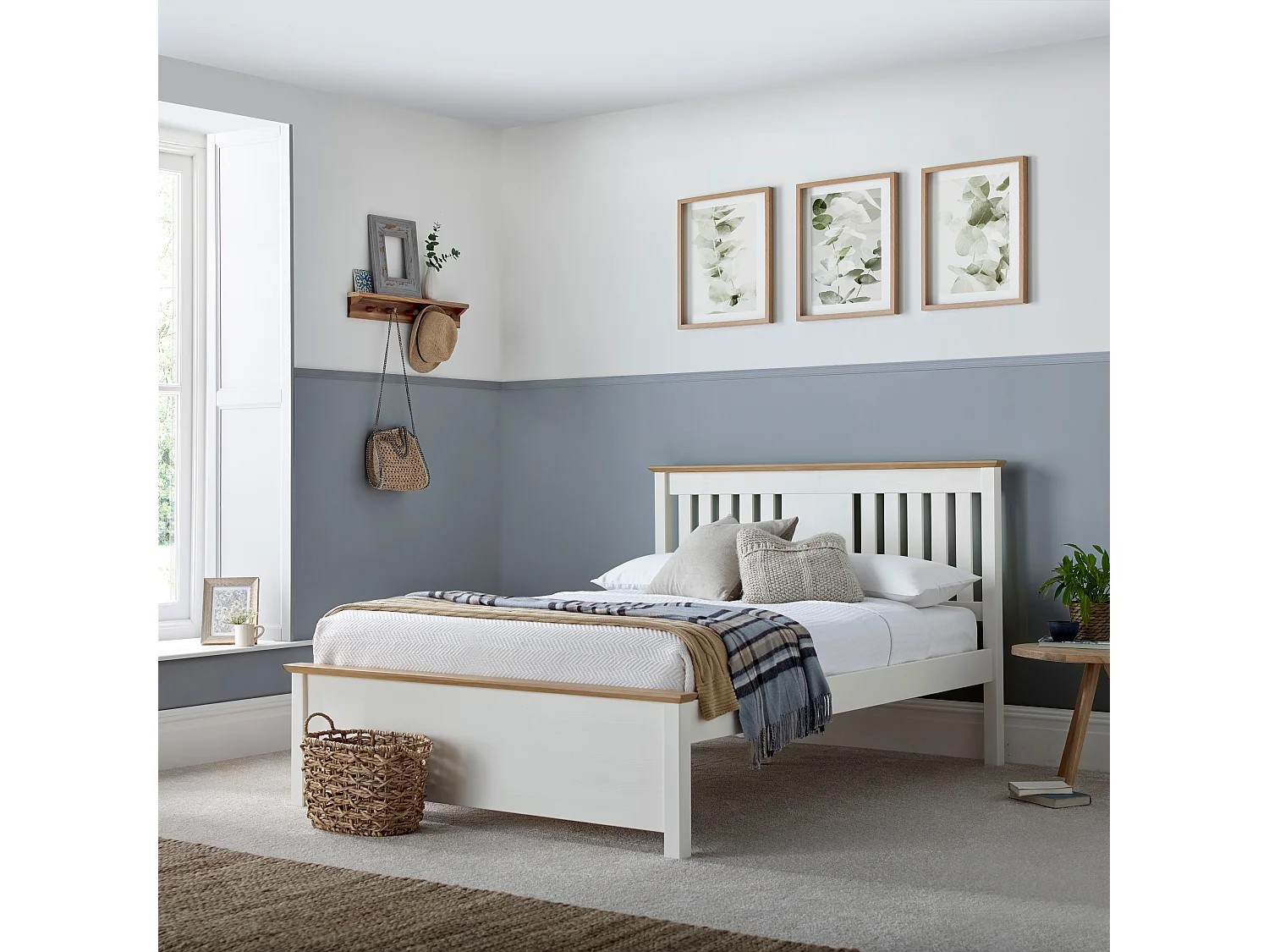 Chester White Wooden Bed Double
