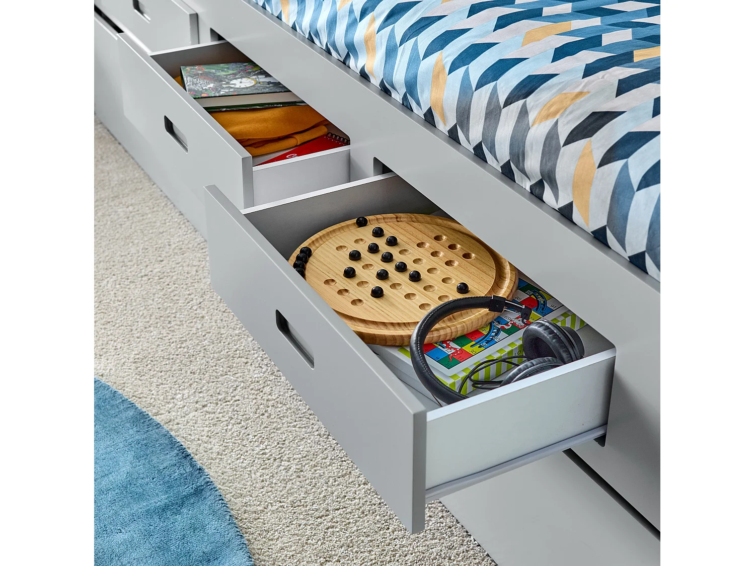 Veera Grey Guest Bed With Drawers No trundle