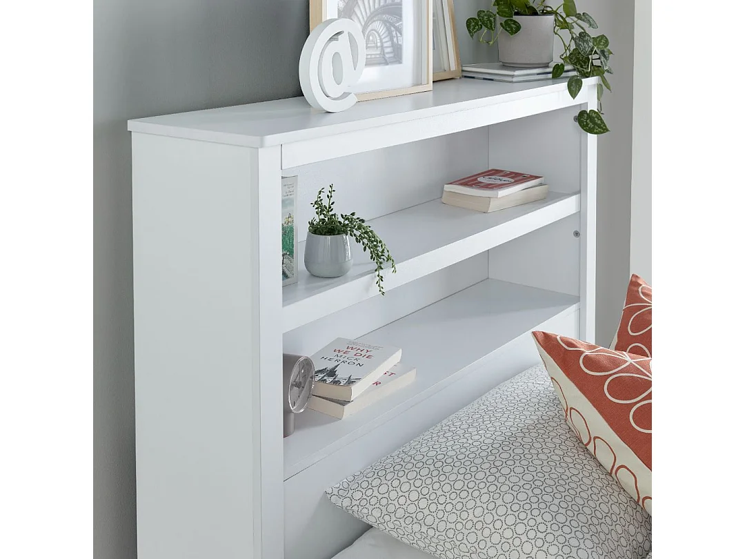 Enzo White Wooden 3 Drawer Bookcase Bed Single