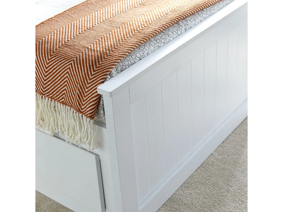 Enzo White Wooden 3 Drawer Bookcase Bed Single