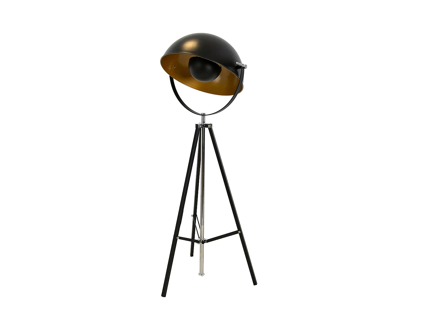 Lampadaire en acier noir et acier doré poli 8105 ANGEL CERDA