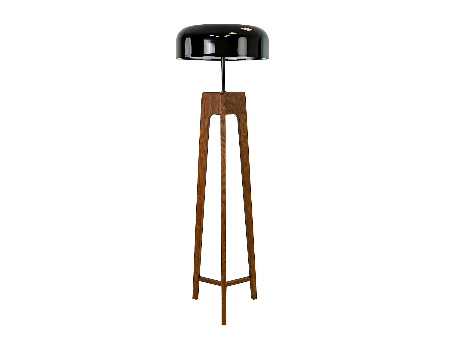 Lampadaire en aluminium noir et blanc et bois de pin couleur noyer 8110 THE LUMINE