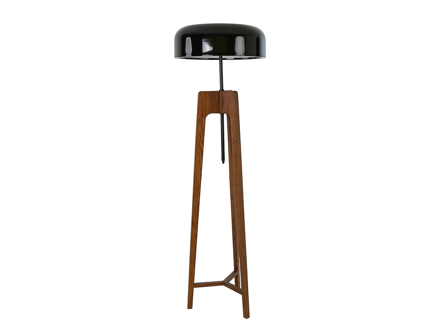 Lampadaire en aluminium noir et blanc et bois de pin couleur noyer 8110 THE LUMINE