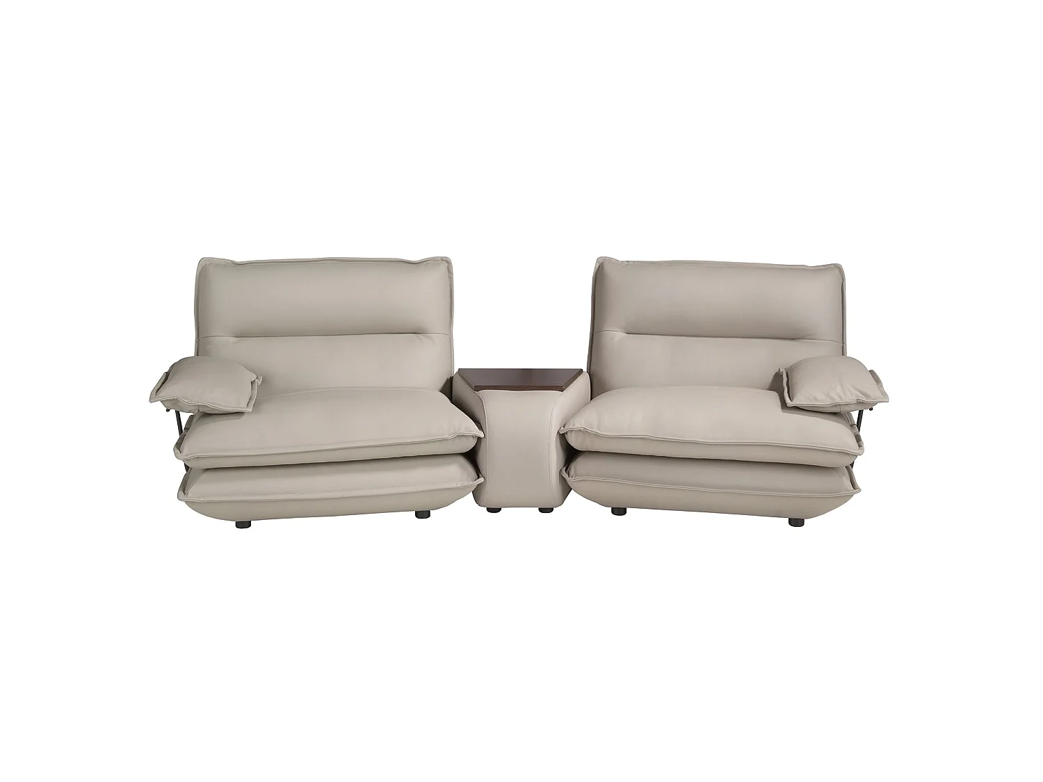 Canapé 2 places en cuir gris taupe 6371 ANGEL CERDA