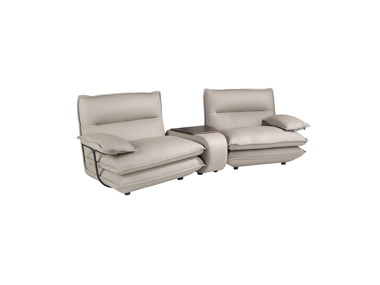 Canapé 2 places en cuir gris taupe 6371 ANGEL CERDA