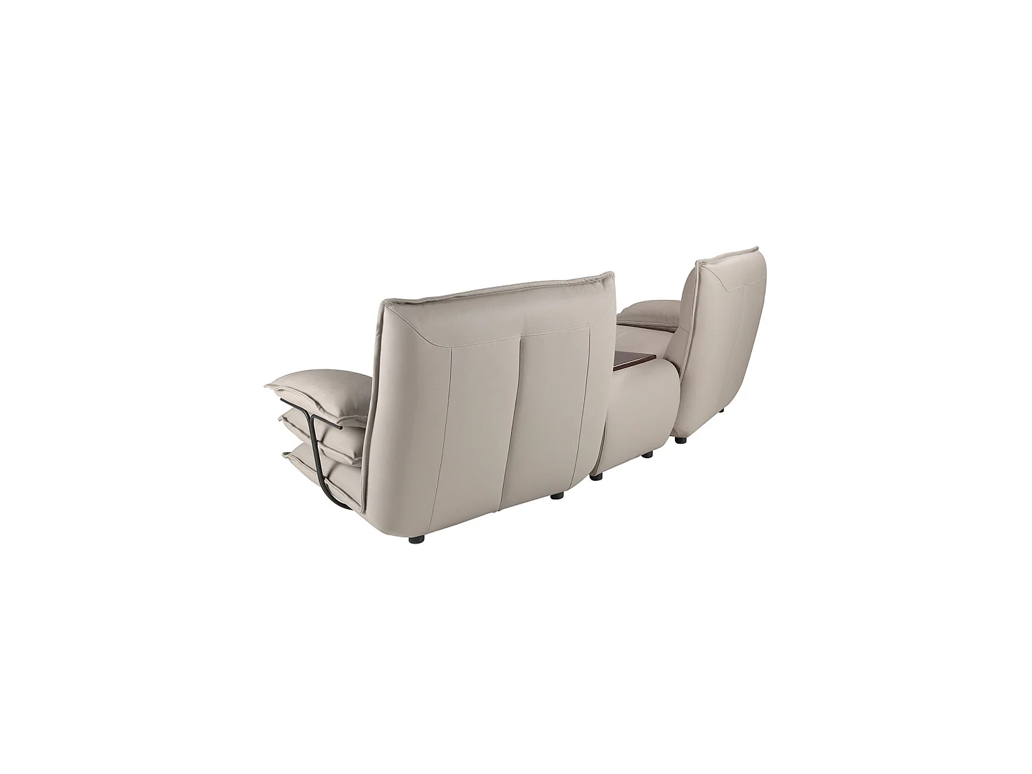 Canapé 2 places en cuir gris taupe 6371 ANGEL CERDA