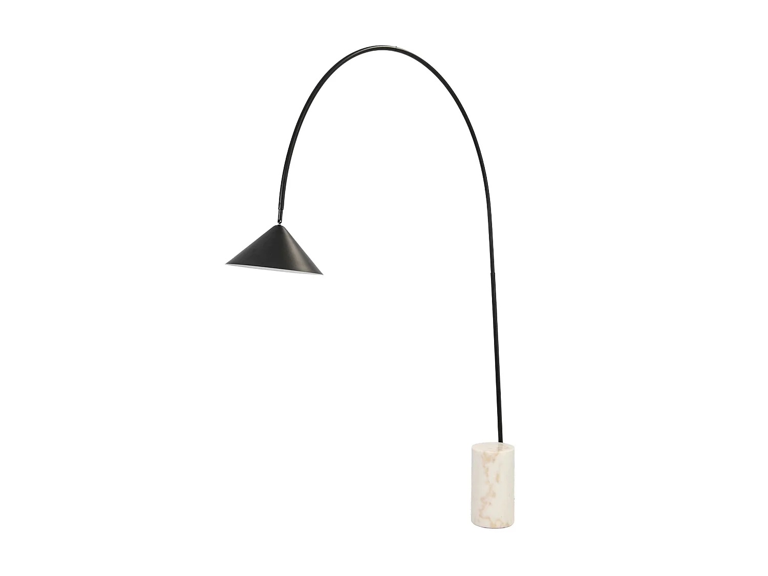 Lampadaire en acier noir avec base en marbre céramique 8104 THE LUMINE