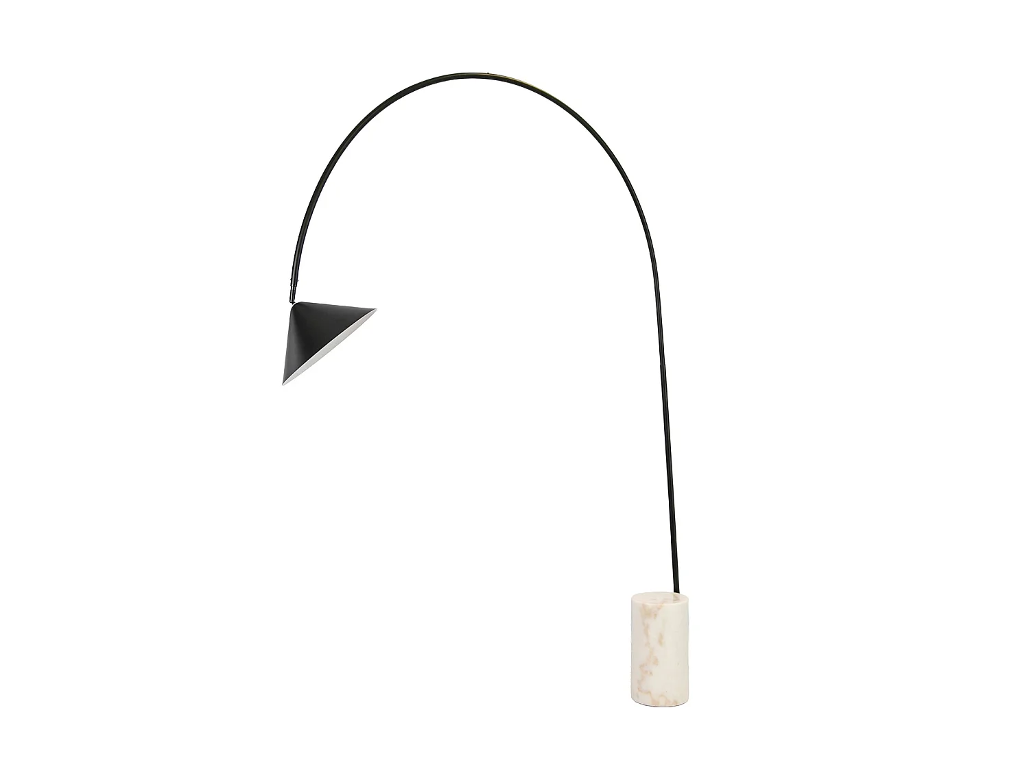 Lampadaire en acier noir avec base en marbre céramique 8104 THE LUMINE