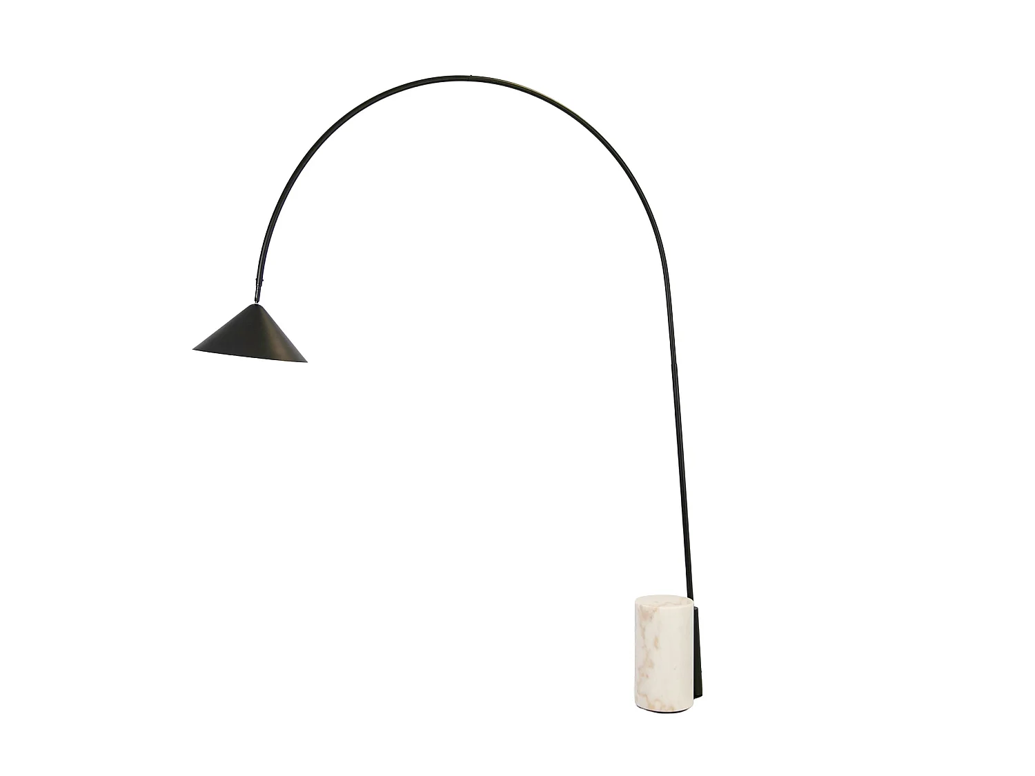 Lampadaire en acier noir avec base en marbre céramique 8104 THE LUMINE