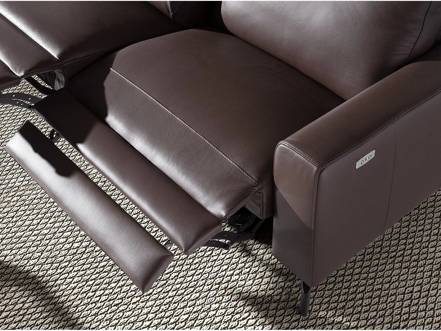 3-osobowa sofa relaksacyjna ze skóry w kolorze czekoladowego brązu 6366 ANGEL CERDA