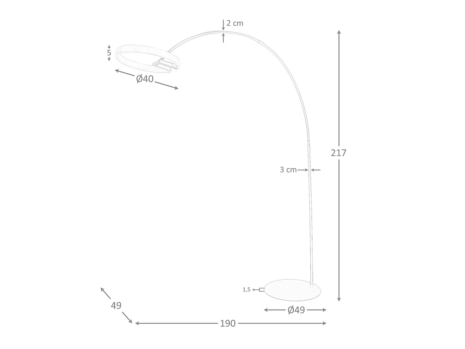 Lampa podłogowa z polerowanej stali w kolorze złotym i czarnej stali 8097 ANGEL CERDA