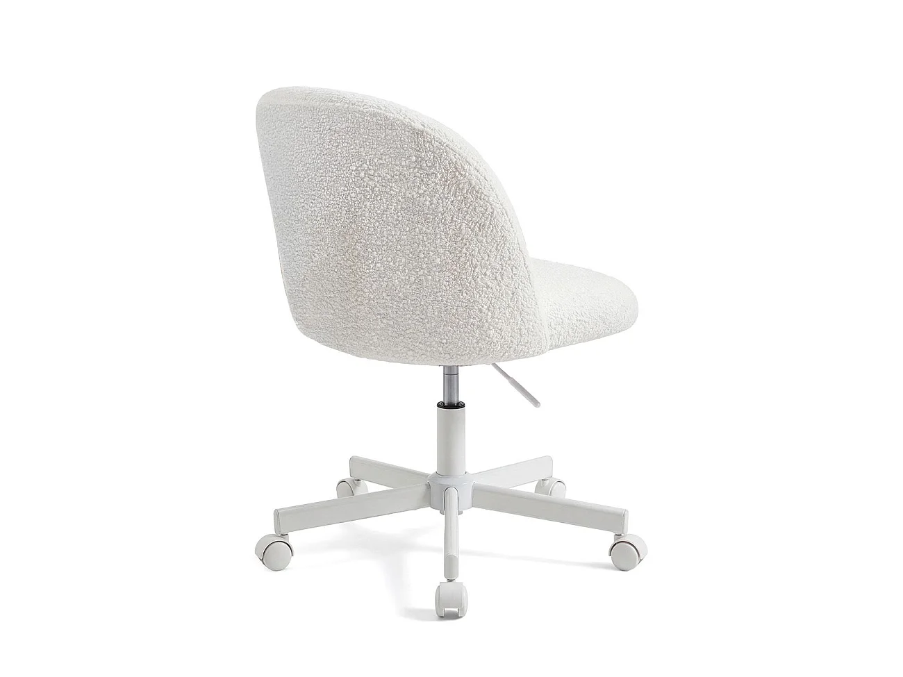 Silla de escritorio tapizada en borreguito blanco 76-89,5 cm Candy Blanco