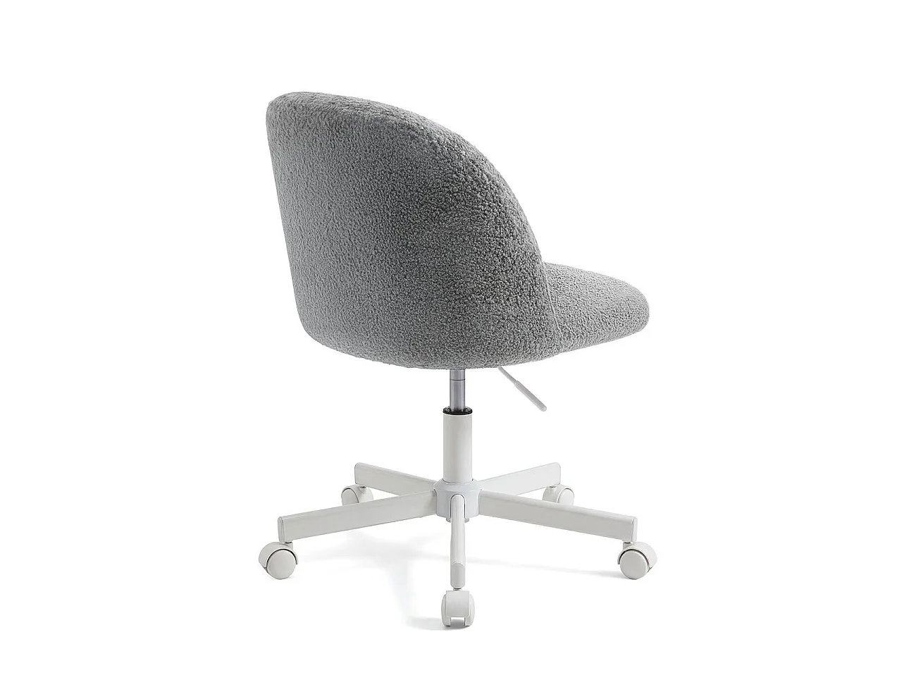 Silla de escritorio tapizada en borreguito gris claro 76-89,5 cm Candy Gris claro