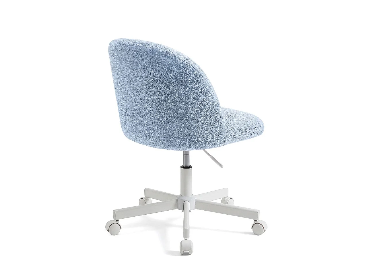 Silla de escritorio tapizada en borreguito azul claro 76-89,5 cm Candy Azul Claro