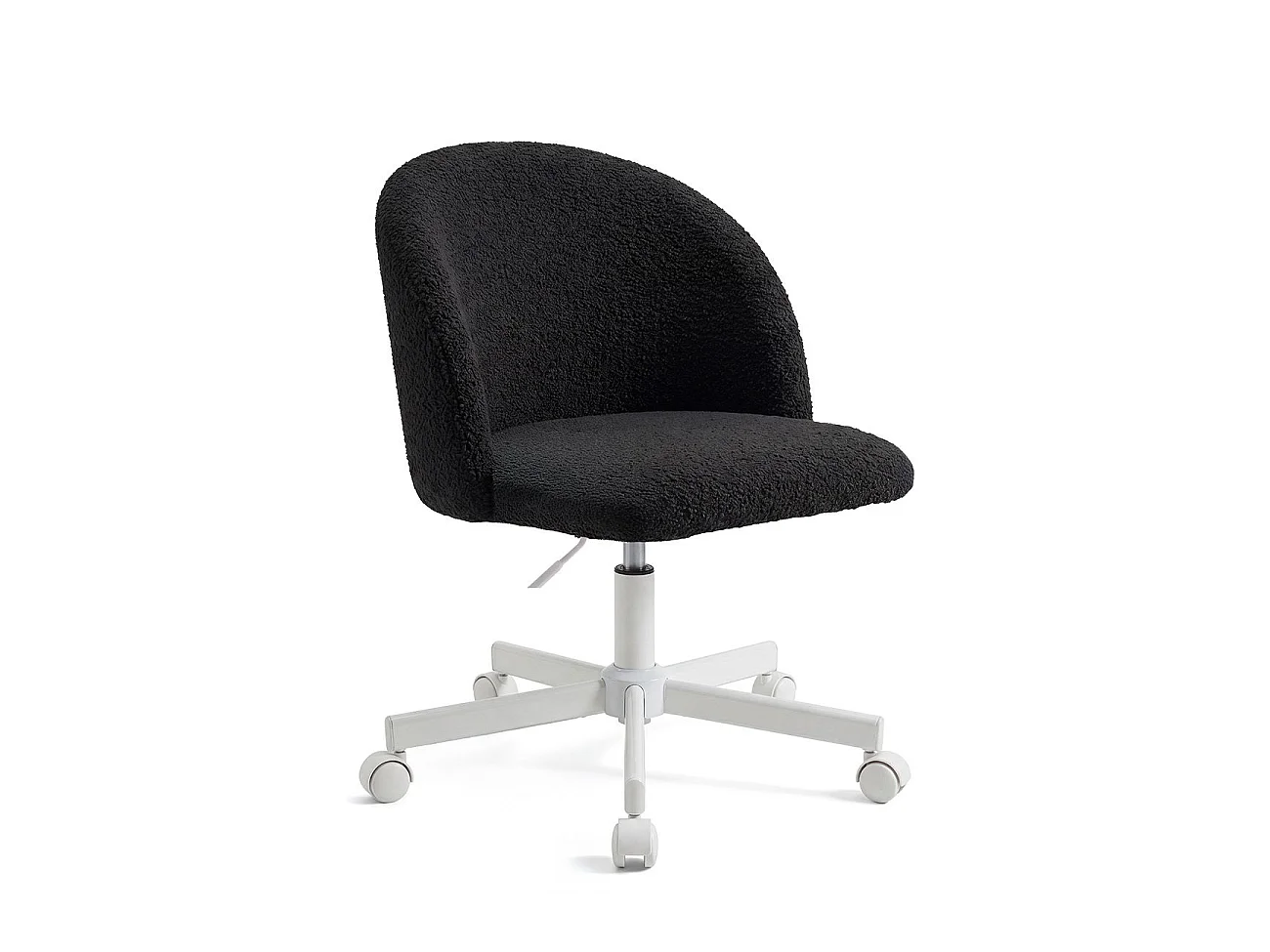 Silla de escritorio tapizada en borreguito negro 76-89,5 cm Candy Negro