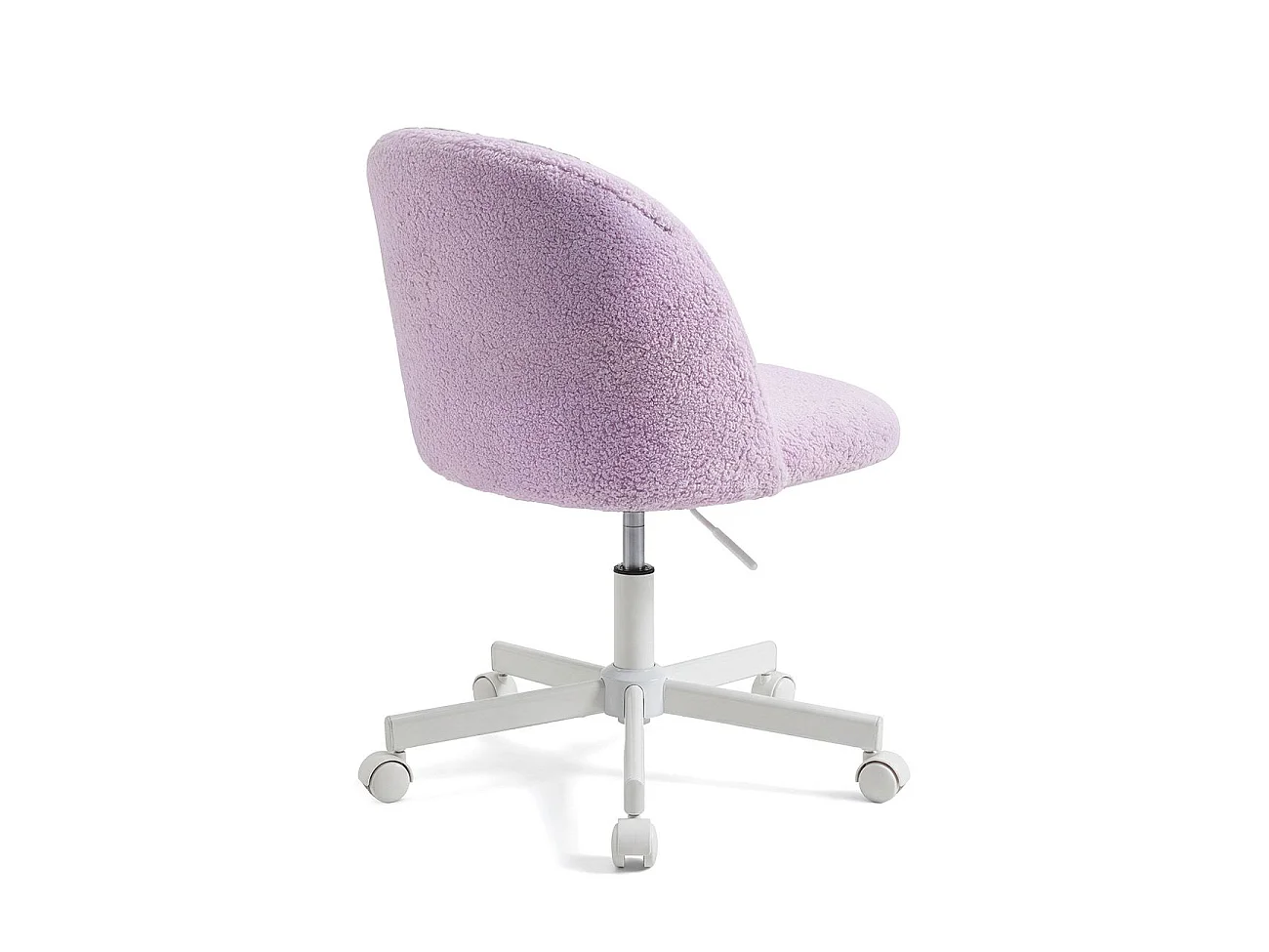 Silla de escritorio tapizada en tela bouclé 68-78 cm Candy Lila Claro