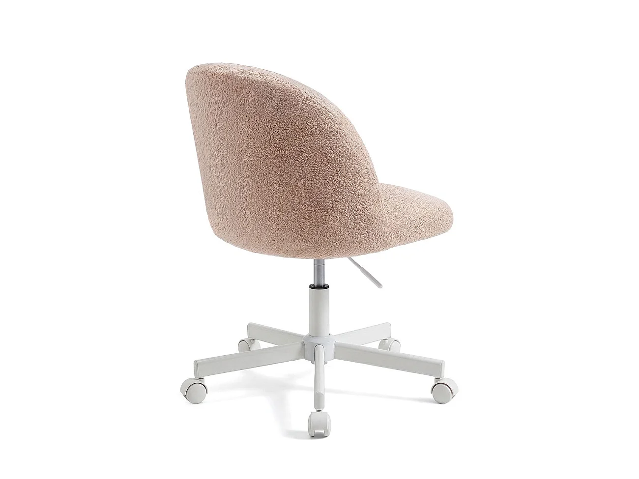 Silla de escritorio tapizada en borreguito arena 76-89,5 cm Candy Arena