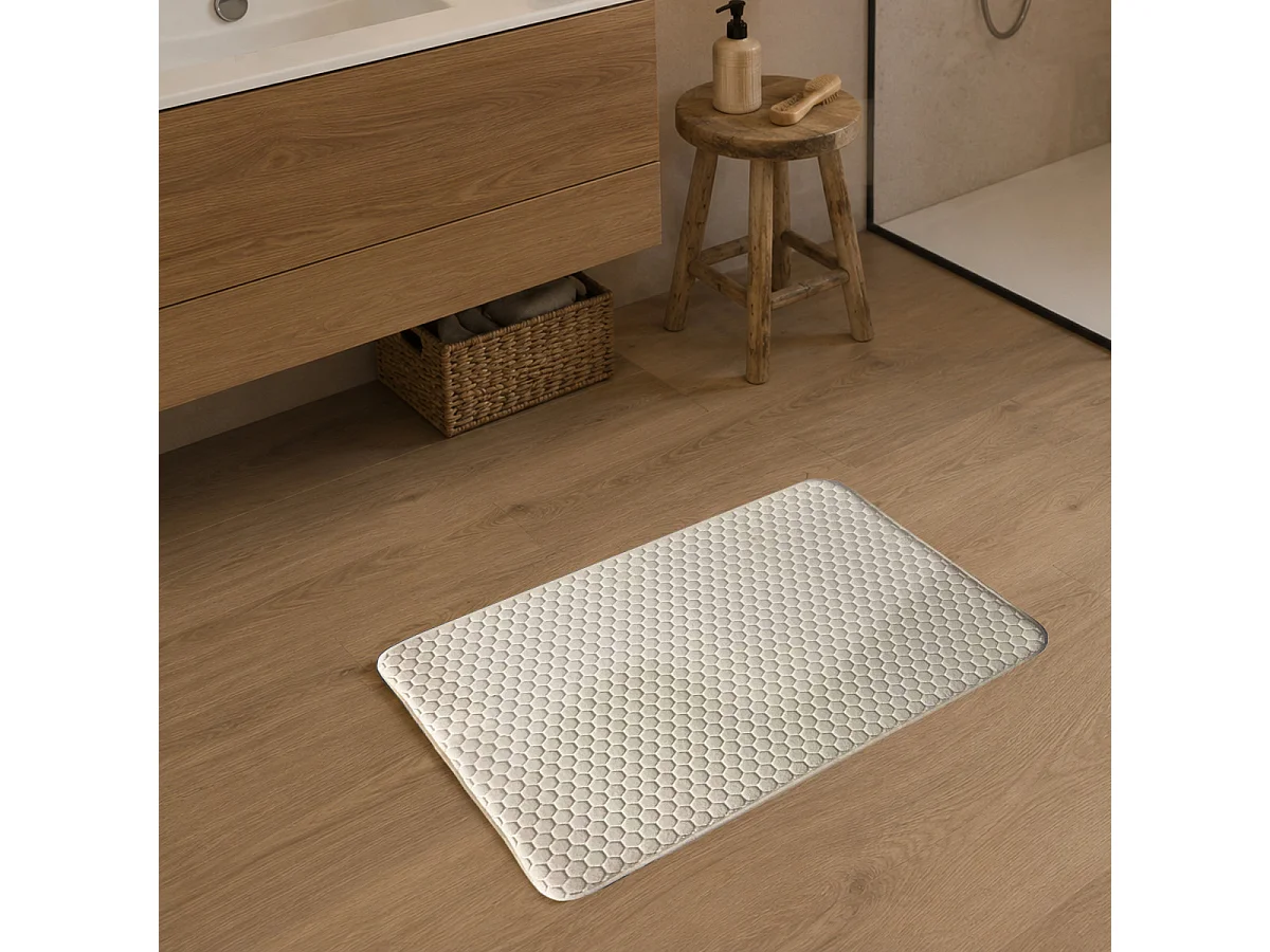 Tapis de bain Mémoire de forme - Alvéole Nid d'Abeille 50x80cm