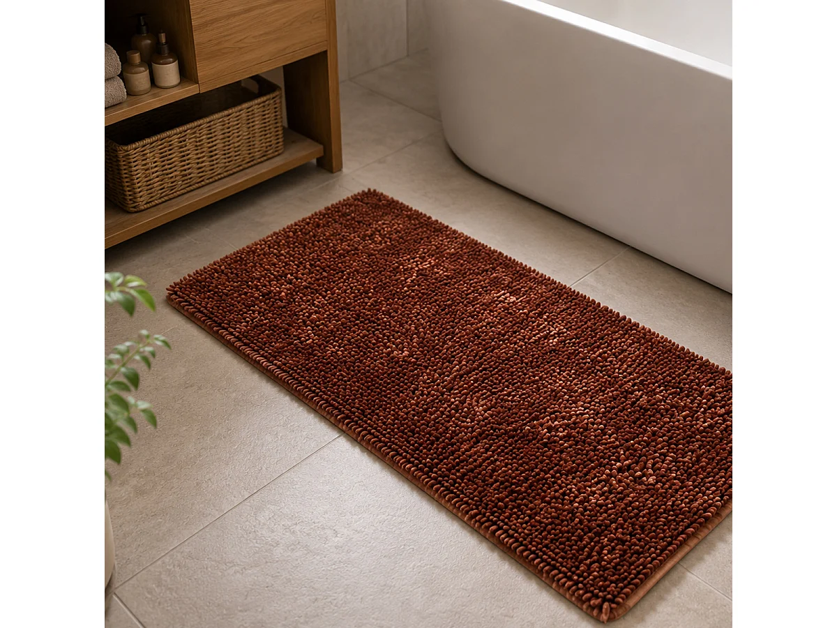 Tapis de bain chenille fil doré 60x120cm