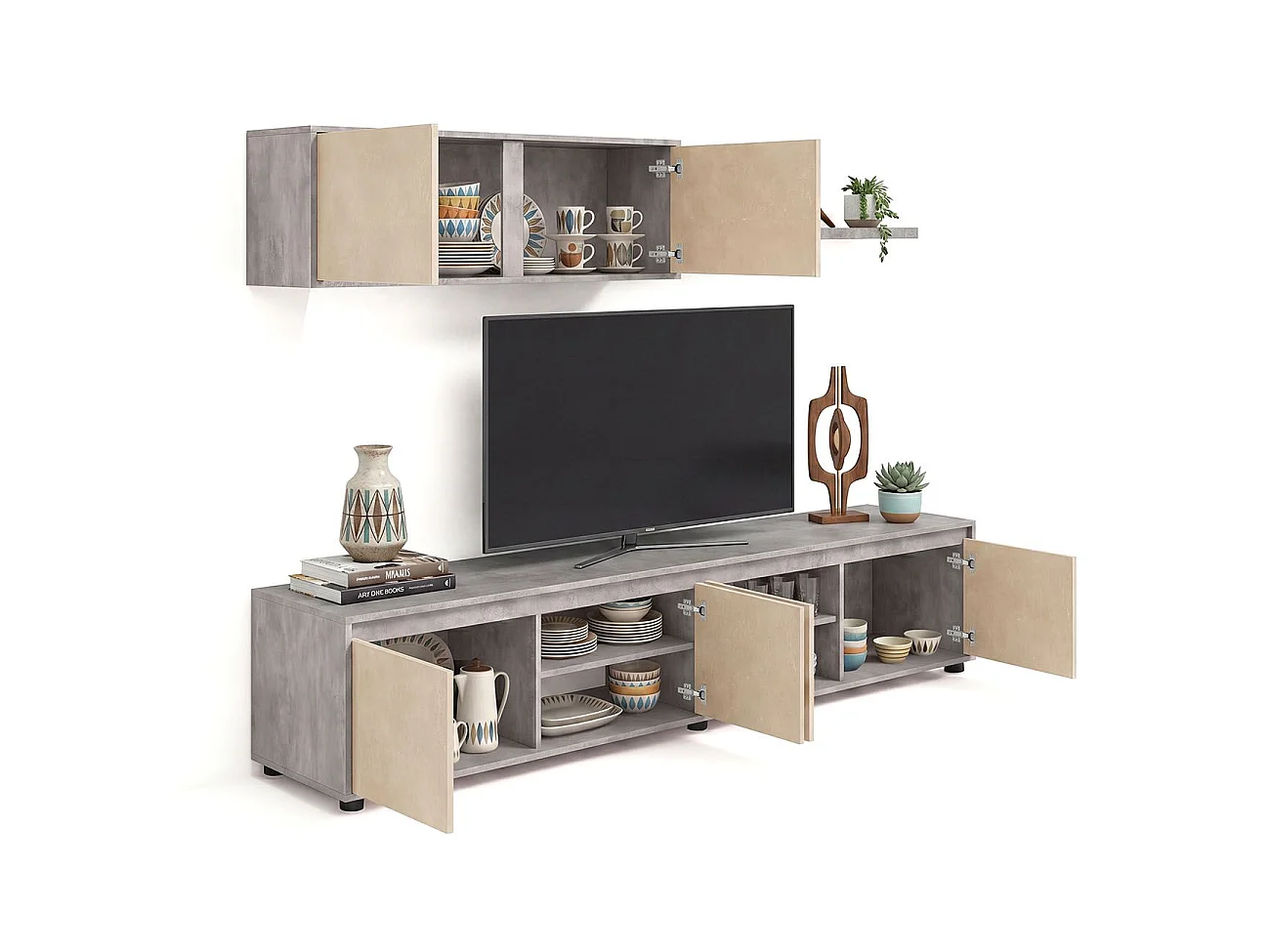 Salão Arlet Gris Cemento - Microcemento Beige