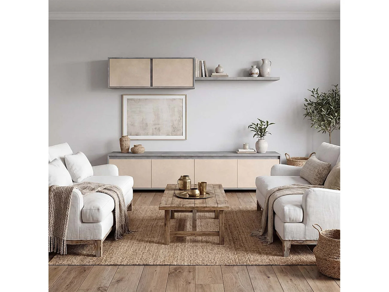 Salão Arlet Gris Cemento - Microcemento Beige