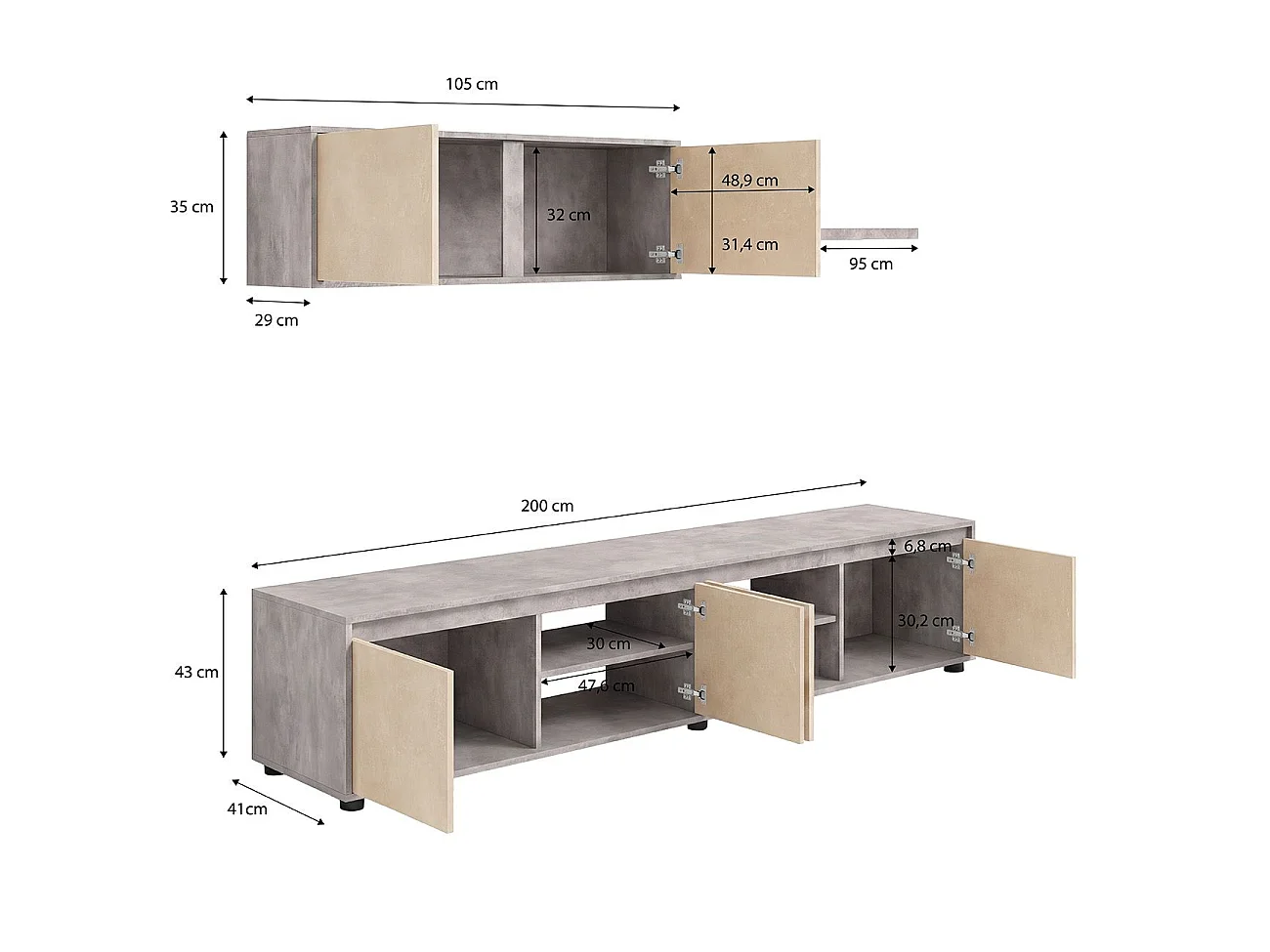 Salão Arlet Gris Cemento - Microcemento Beige