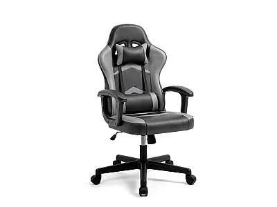 Cadeira de gaming reclinável e com altura ajustável entre 116 e 125 cm Raptor Negro - Gris
