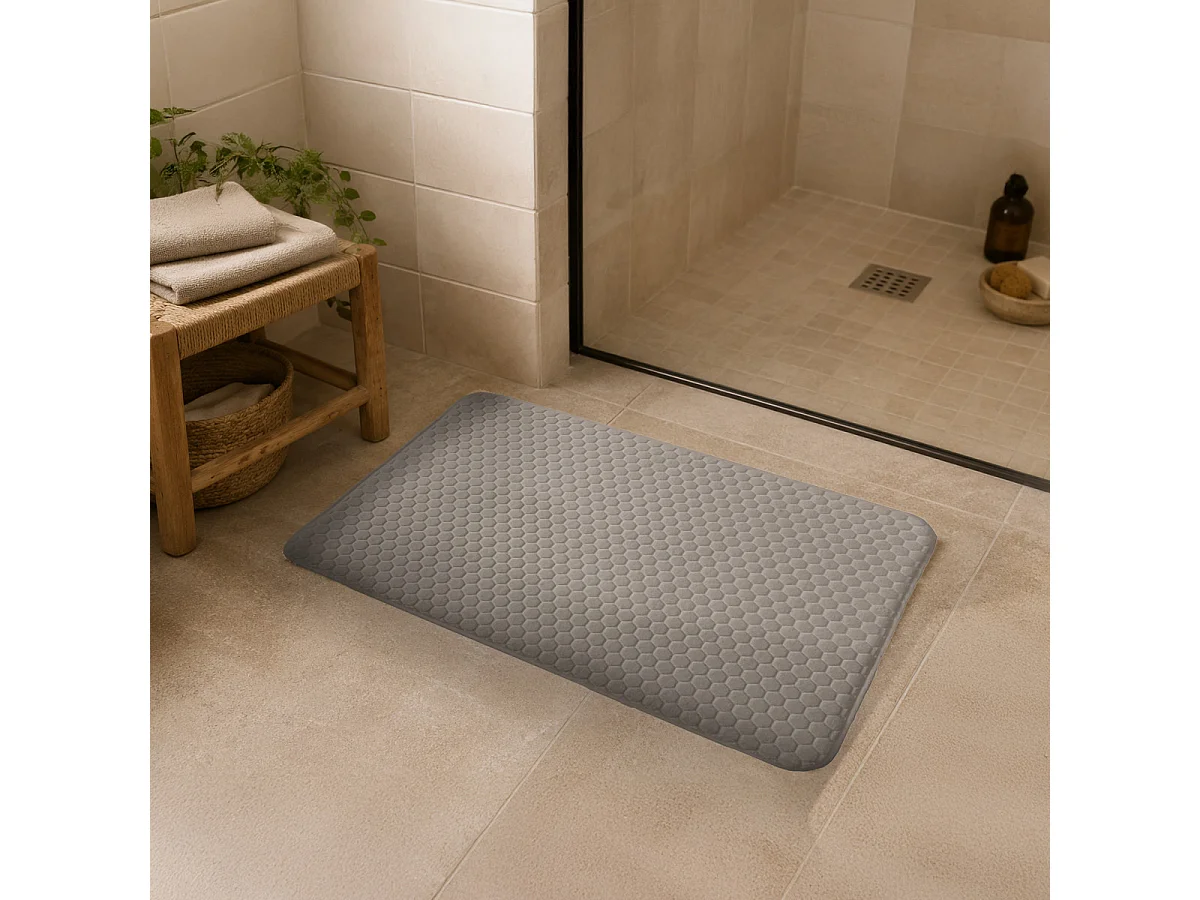 Tapis de bain Mémoire de forme - Alvéole Nid d'Abeille 50x80cm