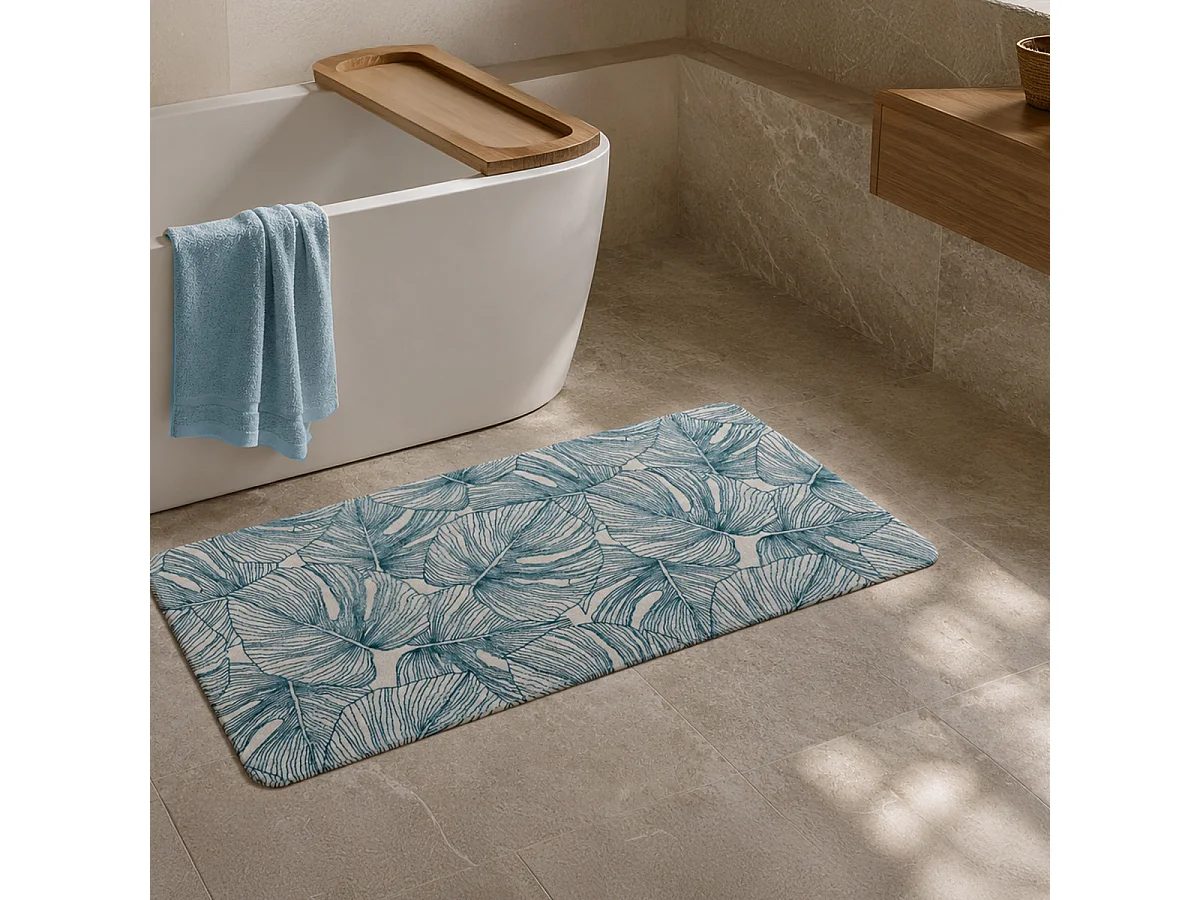 Tapis de bain imprimé jungle tropical 60x120cm