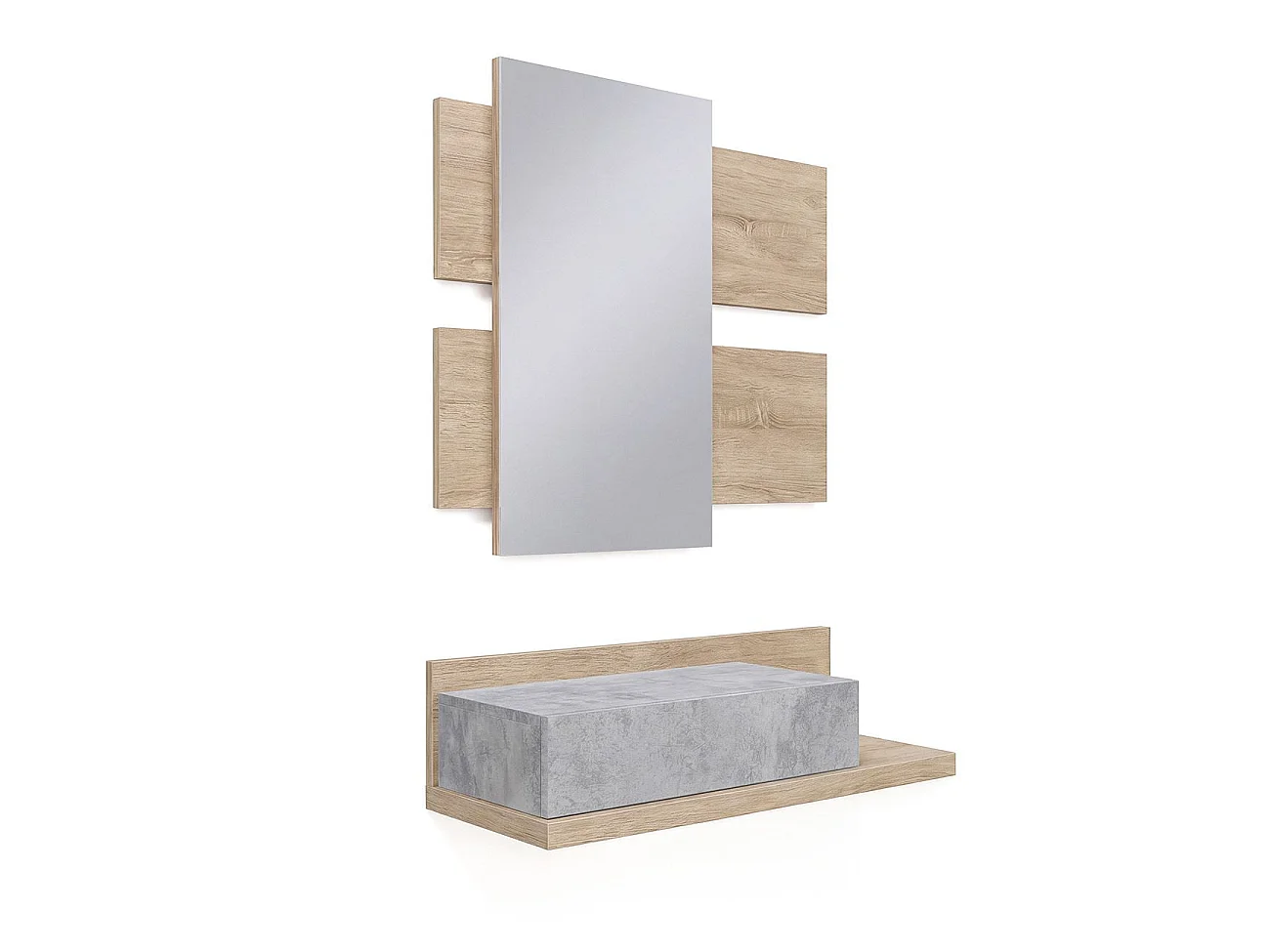 Mueble recibidor Milo Roble Canadian - Gris Cemento