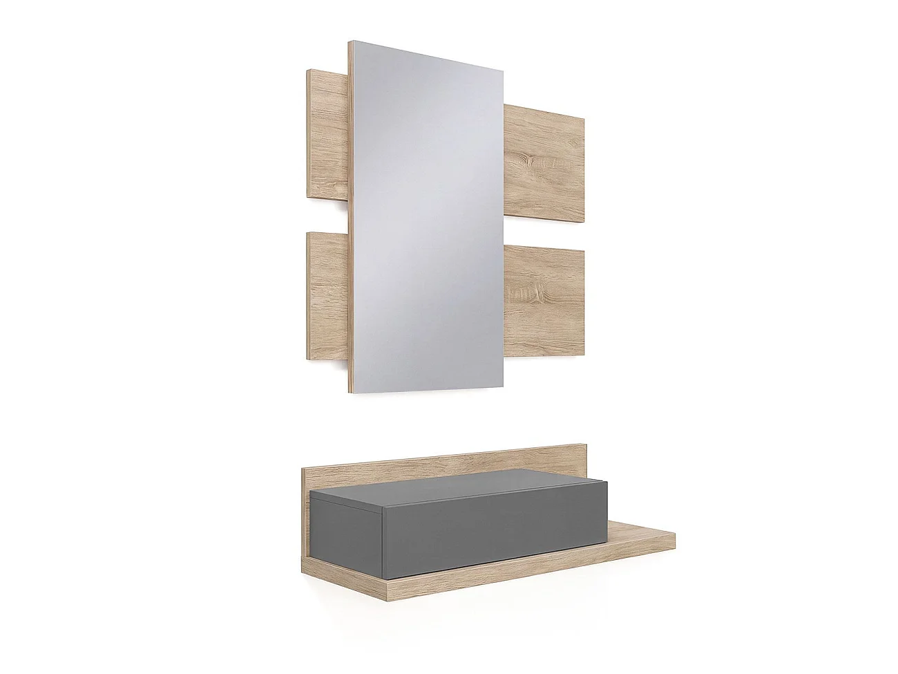 Mueble recibidor Milo Roble Canadian - Gris Grafito