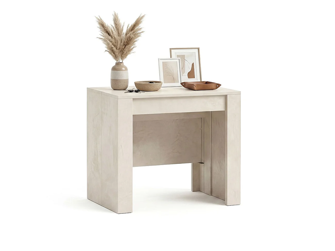 Mesa de consola extensível Denis Microcemento Beige