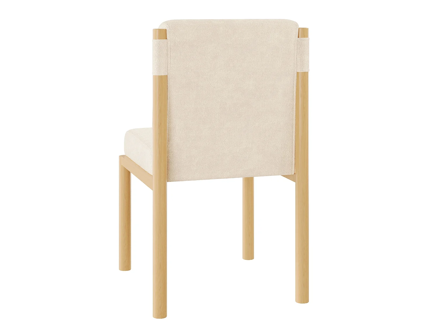 Set van 2 sherpa eetkamerstoelen in beige met metalen frame – modern design