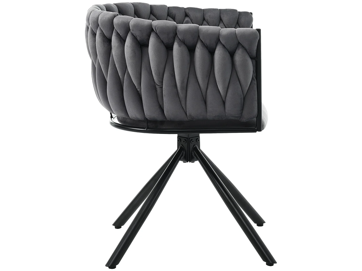 Set di 4 sedie da pranzo in velluto con base in acciaio e seduta girevole 360° – grigio – per soggiorno e sala da pranzo