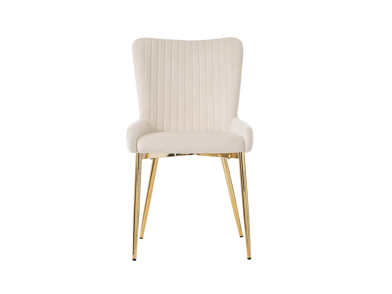 Set di 4 sedie da pranzo in velluto con gambe in metallo dorato – beige – per soggiorno e sala da pranzo