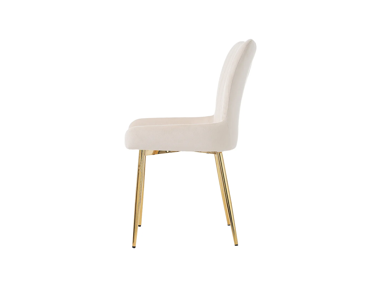 Set di 4 sedie da pranzo in velluto con gambe in metallo dorato – beige – per soggiorno e sala da pranzo
