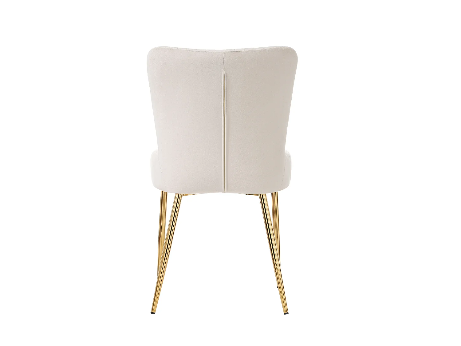Set di 4 sedie da pranzo in velluto con gambe in metallo dorato – beige – per soggiorno e sala da pranzo