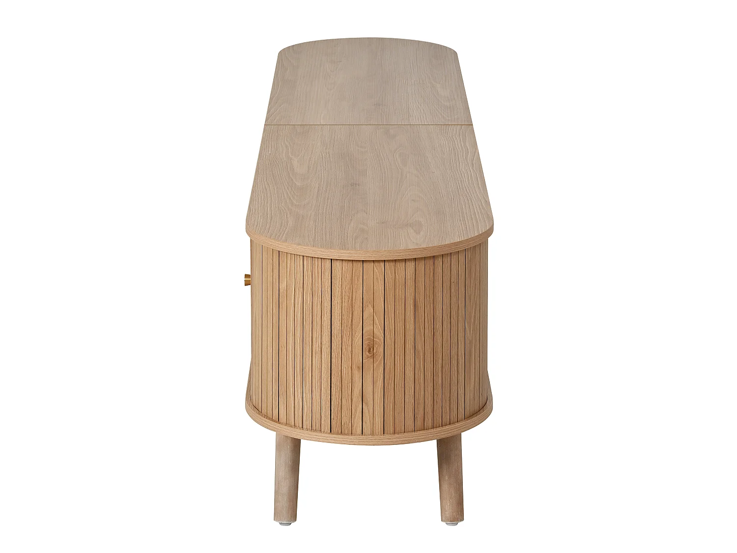 TV-Schrank Eiche 180x38x47 cm mit 4 Klapptüren, goldfarbenen Griffen, Holzfüßen